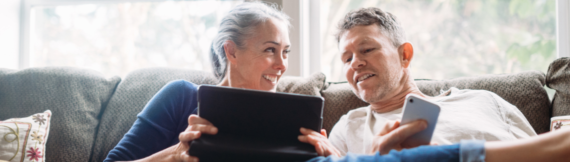 couple looking at computer