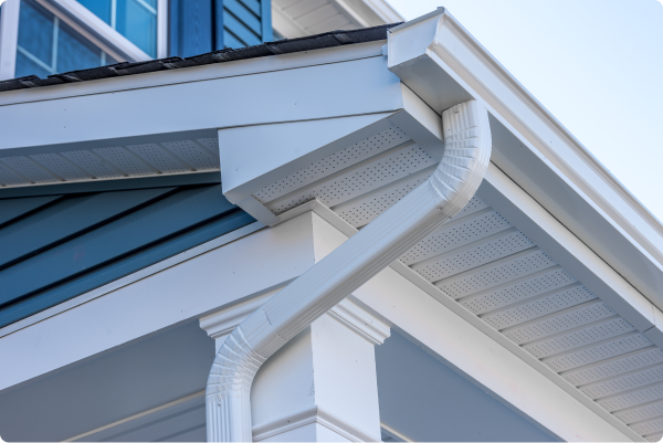 newly installed gutter on home